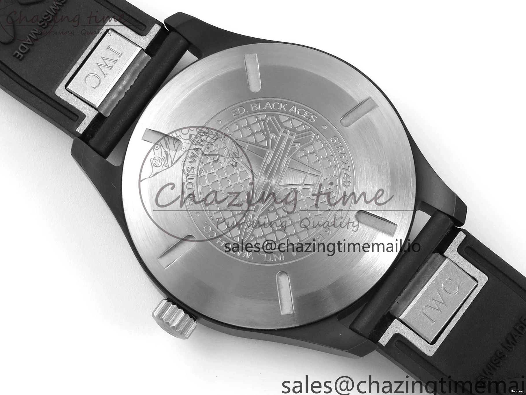 MIROTIME 0307 TravelReady Pilot IW326905 Black Aces M+F 1:1 Best Edition White Dial on Black Rubber Strap MY 7000